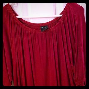 Aitiknit red rayon blend top. Plus size 2x.